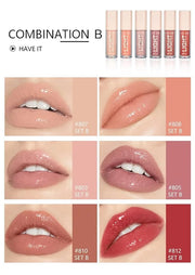 6PCS Lip Oil Light Lipgloss Set, Moisturizing Hydrating Lip Glow Oil Lip Gloss Kit High Shine Lip Plumping Glass Finish Li...