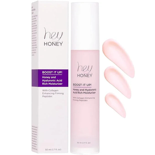 Hey Honey Skincare Boost It Up Honey Extract & Hyaluronic Acid Rich Moisturizer | Targets Premature and Advanced Signs of ...