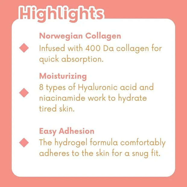 KOCOSTAR Hydrogel Eye Patches with Low Molecular Weight Norwegian Bio-Collagen, Reduces Dark Circles and Wrinkles, Under E...