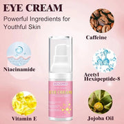 Caffeine Eye Cream,Dark Circles Under Eye Treatment For Puffiness And Bags Under Eyes Wrinkles Dark Circles w/Eye Serum & ...