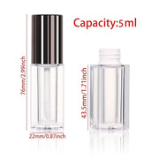 COSIDEA 20pcs 5ml Square empty lip gloss tubes bulk with wand unique rectangular lipgloss tube with round cap - Product Image
