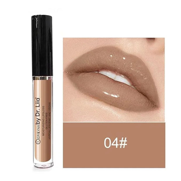 Vegan Moisturizing, Long Lasting Lip Gloss - Satin & Glitter - Allergen Free for Sensitive Skin - Neutral Brown by Dr. Lii...