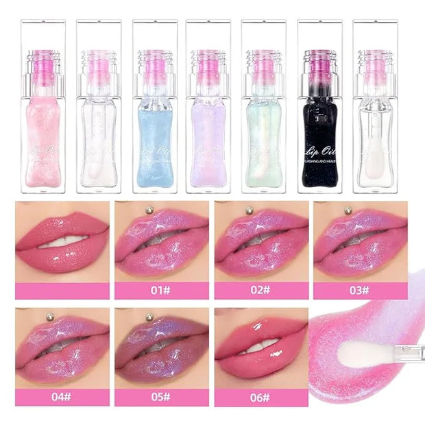 Magic Color Changing Lip Oil Ph, Glitter Lip Gloss, Upgraded Big Brush Head Moisturizing Lip Oil Long Lasting Nourishing L...