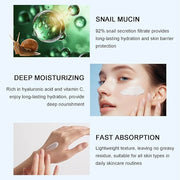 Travel Size Korean Skincare Set, Korean Skin Care Set with Vitamin C Facial Serum, Snail Mucin 92% Moisturizer, Amino Acid...