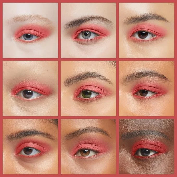 Erinde Single Red Matte Eyeshadow Palette, High Pigmented Eye Shadow Powder, Long Lasting, Ultra-Blendable, Intense Color ...