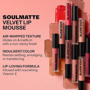 Morphe Soulmatte Velvet Lip Mousse Matte Lipstick - Air-Whipped, Soft Matte Lip Makeup with Vitamin E to Hydrate, Soften a...