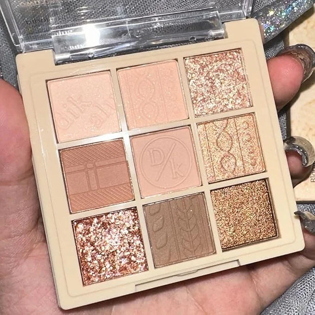9Colors Neutral Eye Shadow Palette Eyeshadow Kit Nudes,Matte Glitter Natural Neutral Eyeshadow Palettes for Hazel Eyes Hig...
