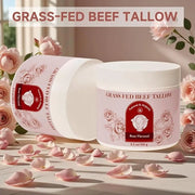 Beef Tallow for Skin, Whipped Beef Tallow For Skin, Tallow Face Moisturizer, Rose-Flavoured Whipped Tallow Face Cream Mois...