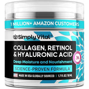 SimplyVital Collagen, Retinol & Hyaluronic Acid Cream - Anti-Aging Face Moisturizer for Face, Firming Skin Care Neck & Déc...