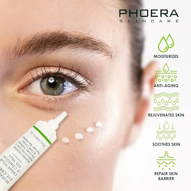 Phoera Revitalizing Eye Cream Brighten Hydrate Reduce The Fine Lines, Dark Circle Wrinkles And Puffiness For Men And Women...