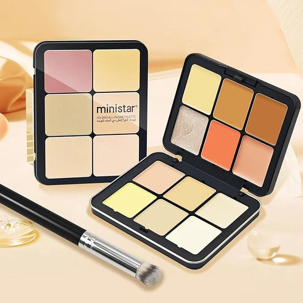 12 Colors Cream [Blush Contour Concealer Highlighter] Makeup Palette for Cheeks - All in One Makeup Palette Kit with Brush...