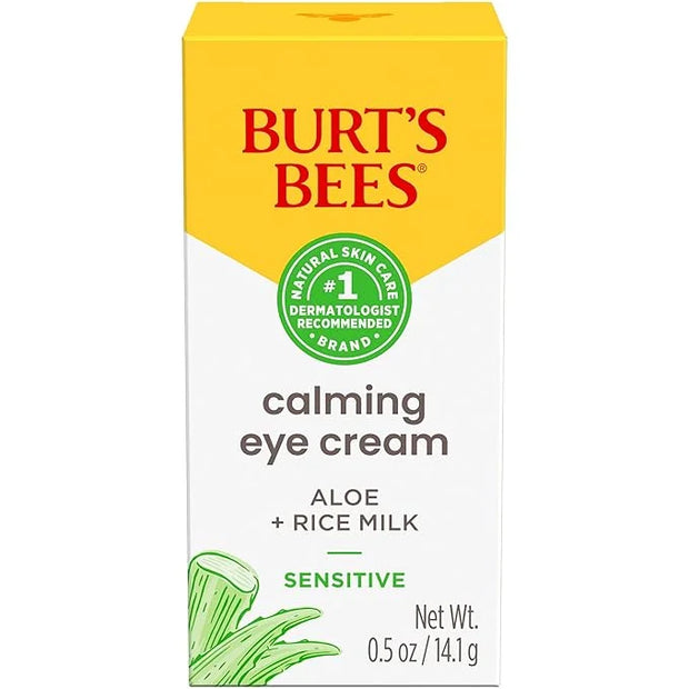 Burt's Bees Calming Eye Cream With Aloe and Rice Milk, Moisturizes Without Causing Redness or Irritation, 98.7 Percent Nat...