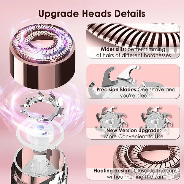 Gurelax Replacement Heads for Flawless Finishing Touch Facial Hair Remover, Gen 3 Replacement Blades for Women, New Versio...