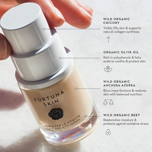 Furtuna Skin Face & Eye Serum - Dual-Use Formula to Lift, Reduce Puffiness and Even Tone, Wild-Foraged Botanicals, Vegan, ...