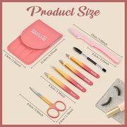 TsMADDTs 7PCS Tweezers Set for Women Facial Hair, Precision Tweezer for Eyebrows with Curved Scissor and Eyebrow Razor for...
