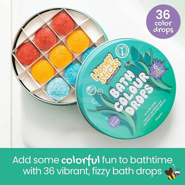 Honeysticks Bath Color Tablets for Kids - Non Toxic Bathtub Drops Made with Natural Ingredients and Food Grade Colors - Fr...