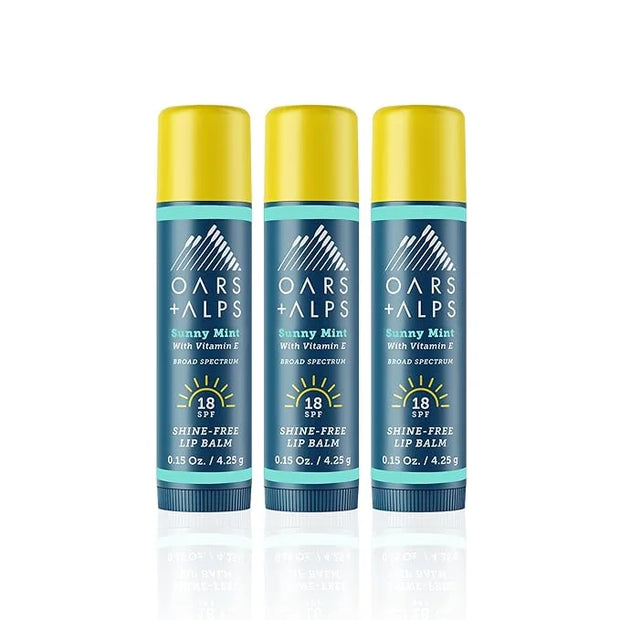 Oars + Alps Lip Suncreen, SPF 18 Lip Balm, Shine Free Sunscreen for Lips, Infused with Vitamin E, Peppermint & Spearmint, ...