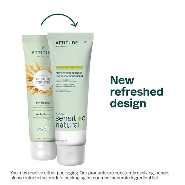 ATTITUDE Hair Conditioner for Sensitive Dry Scalp, Dry and Damaged Hair, Soothing Oat, Naturally Derived Ingredients, Derm...