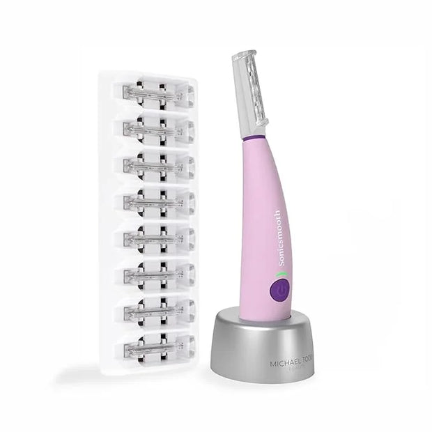 Michael Todd Beauty Sonicsmooth Dermaplane Razor for Women Face + Eyebrow trimmer Dermaplaning System - Peach Fuzz Remover...
