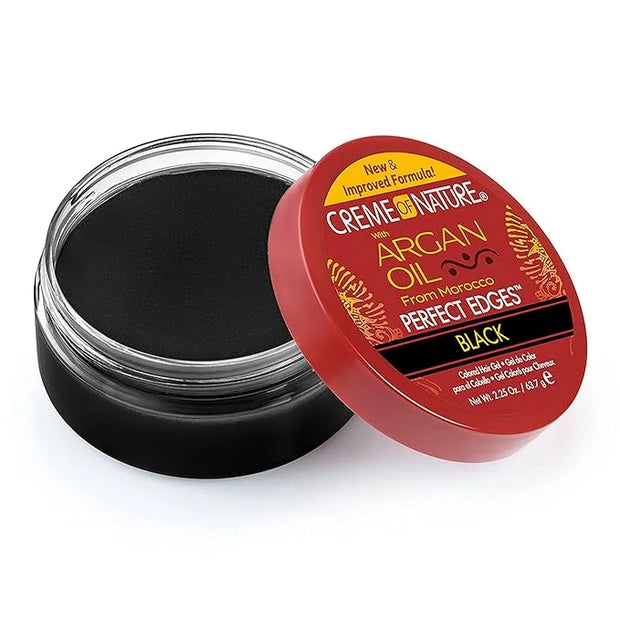 Creme of Nature with Argan Oil From Morocco Perfect Edges Hair Gel, 24 Hour Hold with Moisture and Exotic Shine, Black, 2....