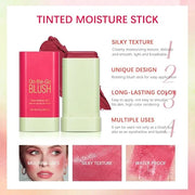 Multi-Use Cream Blush Stick,2-in-1 On-the-Go Blush for Cheek and Lip Tint,Waterproof Hydrating Tinted Solid Moisturizer Bl...