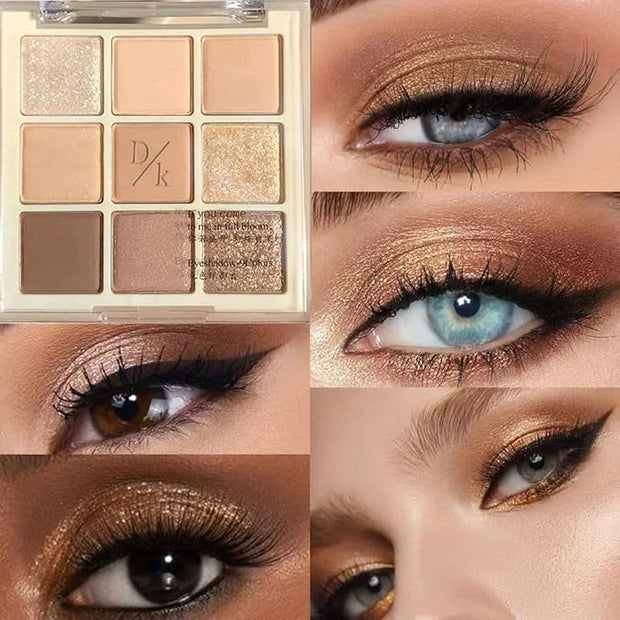 Eyeshadow Palette Makeup- 9 Colors Eyeshadow Palette Matte Shimmer Korean Natural Eye Shadow palettes Highly Pigmented Nat...