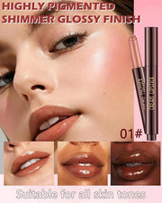 Hydrating Shimmer Lipstick,Moisturizing Jelly Lip Gloss,Dew Nude Lipstick Pen, Long Lasting Waterproof Tint Lip Balm Plump...