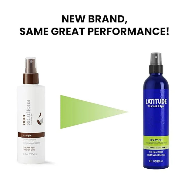 GREAT CLIPS LATITUDE Spray Gel | Hair Gel for Men | Medium Hold + Medium Shine | 8oz - Product Image