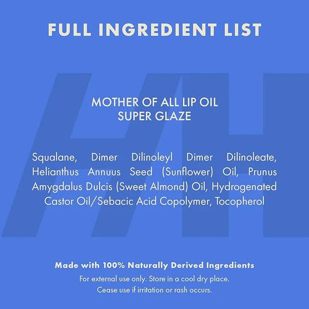 Handmade Heroes 100% Natural Vegan Lip Oil with Squalane Non-Sticky Lip Gloss Moisturizing, Shiny, Nourishing Korean Lip G...