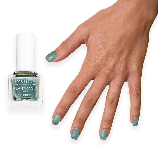 Pacifica Natural Nail Polish – Plant Magic Glitter Green Nail Polish - Plant Based, Non-Toxic & Clinically Tested - Lastin...