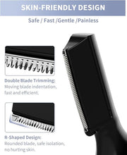 Eyebrow Trimmer, Electric Eyebrow Razor for Women Men, Rechargeable Painless LED Light Facial Hair Shaver Remover with Rin...