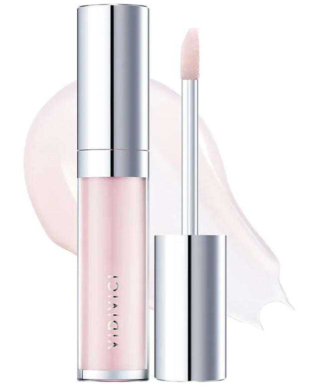 VIDIVICI Millennial Lip Oil #01 Luv Me Clear - Non-Sticky Dewy Gloss for Moisturized & Voluminous Lips - Overnight Lip Mas...