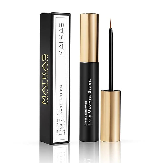 MATKAS Korean Gentle Tripeptide Lash Growth Serum for Lash and Brow - 8mL - Long Lash Serum for Eyelash Growth, Eyelash Co...