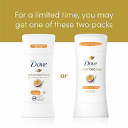 Dove Advanced Care Antiperspirant Deodorant Stick Passion Fruit & Lemongrass scent 4 Count Antiperspirant deodorant with P...