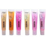 Beauty Bundle She Diamond Glitter Lip Gloss Bright High Shine Glitter Holographic Long Lasting Non-Sticky Formula Gifts fo...