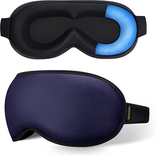 Cooling Gel 3D Sleep Eye Mask-Weighted Blackout Sleep Mask & Cold Compress for Dark Circles, Dry Eyes, and Puffiness - Com...
