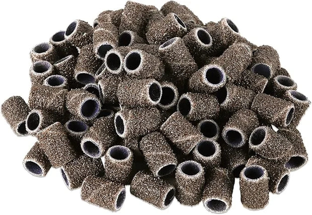 PANA 100 Pieces Nail Sanding Bands Professional Nail Manicure Great Fit for Nail Drill Bits for Acrylic Nails (60 Grit, Br...
