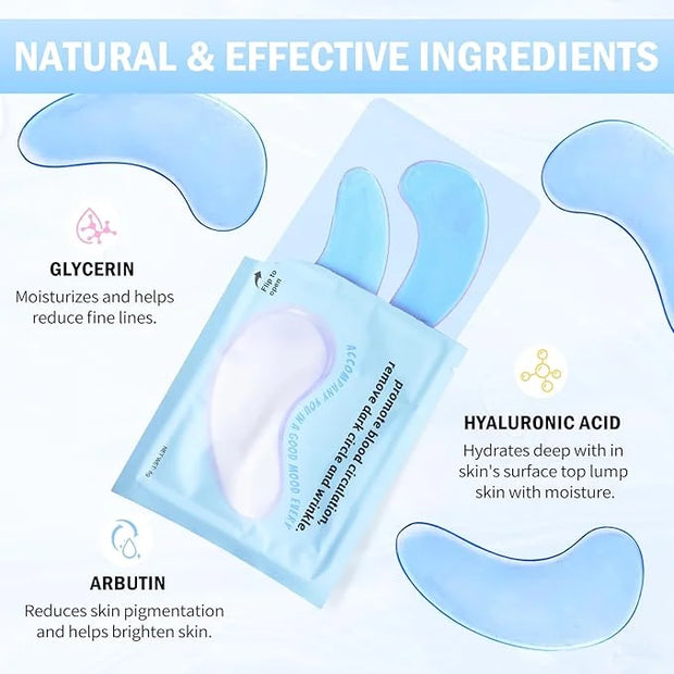Under Eye Patches (30 Pairs) Hyaluronic Acid Eye Masks for Puffy Eyes, Dark Circles, Eye Bag, Wrinkles - Skin Care Gifts f...