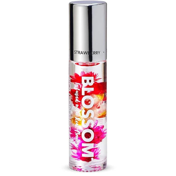 Blossom Roll on Lip Gloss, Scented Clear High Shine Moisturizing Lip Oil, Non Sticky, Infused with Real Flowers, Made in U...