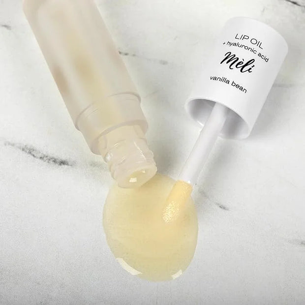 MÈLI Organic Lip Oil with Hyaluronic Acid | Clear Non-Sticky, Natural Lip Gloss, Moisturizing, Revitalizing and Rejuvenati...