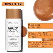 Pacifica Sunny Glow Liquid Face Bronzer Drops - Face Makeup Bronzing For Face & Cheeks for Instant Sun-Kissed Glow - Vitam...