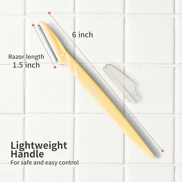 Tinkle Dermaplaning Tool 6ct, Dermaplane Razor for Women, Safe and Easy Peach Fuzz Remover, Eyebrow Trimmer with Protectiv...