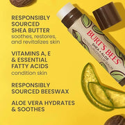 Burt's Bees Shea and Aloe Moisturizing Lip Balm, Lip Moisturizer With Responsibly Sourced Beeswax, Tint-Free, Natural Orig...