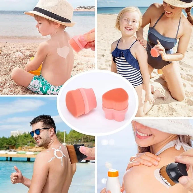 Sunscreen Applicator for Kids, Travel Size and Portable Sunblock Buddy Brush Set, Buddies Sunscreen Applicator with Cleani...