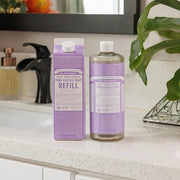 Dr. Bronner's Pure-Castile Liquid Soap Bottle & Refill Carton - Made with Regenerative Organic Certified Oils, 82% Less Pl...