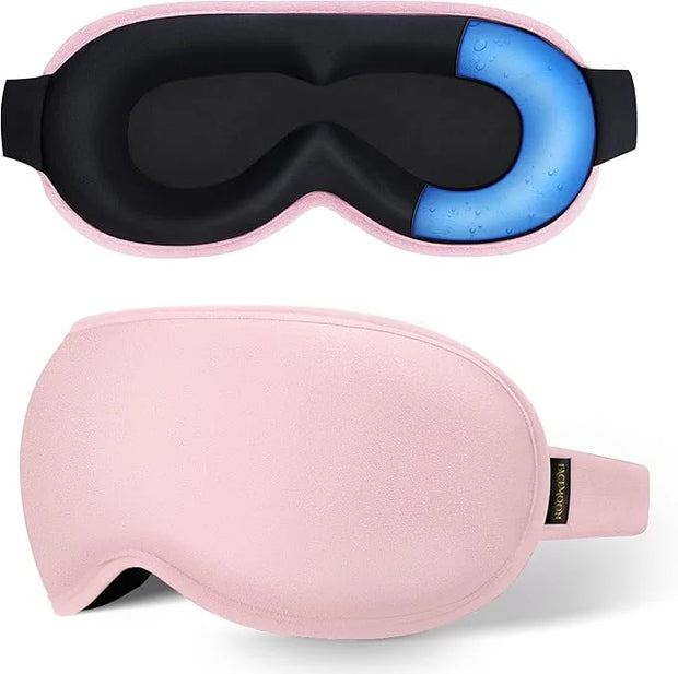 Cooling Gel 3D Sleep Eye Mask-Weighted Blackout Sleep Mask & Cold Compress for Dark Circles, Dry Eyes, and Puffiness - Com...