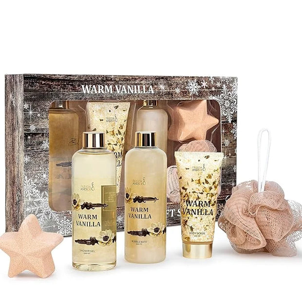 Freida & Joe Fragrance Bath & Body Collection Gift Box, Includes Shower Gel, Body Lotion, Body Scrub, Bath Bomb & Sponge (...