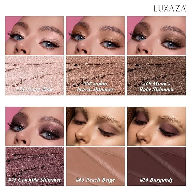 6PCS Cream Eyeshadow Stick Makeup Sets, Metallic And Matte Shimmer Eye Shadow Eye Brightener Stick Pencil Crayon, A05-Wine...