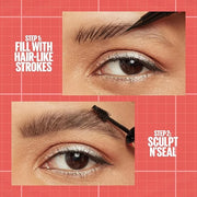 Maybelline Build-A-Brow 2-in-1 Brow Pen and Sealing Eyebrow Gel, Eyebrow Makeup for Real-Looking, Fuller Brows, Soft Brown...