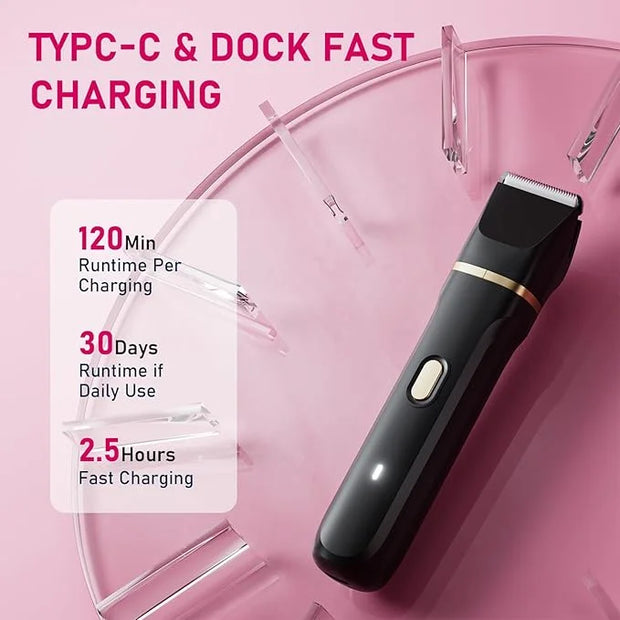 Electric Razors for Women, 5-in-1 Wet/Dry Bikini Trimmer with USB Charge Dock, Deluxe Facial Hair Removal, Wet/Dry Body Sh...